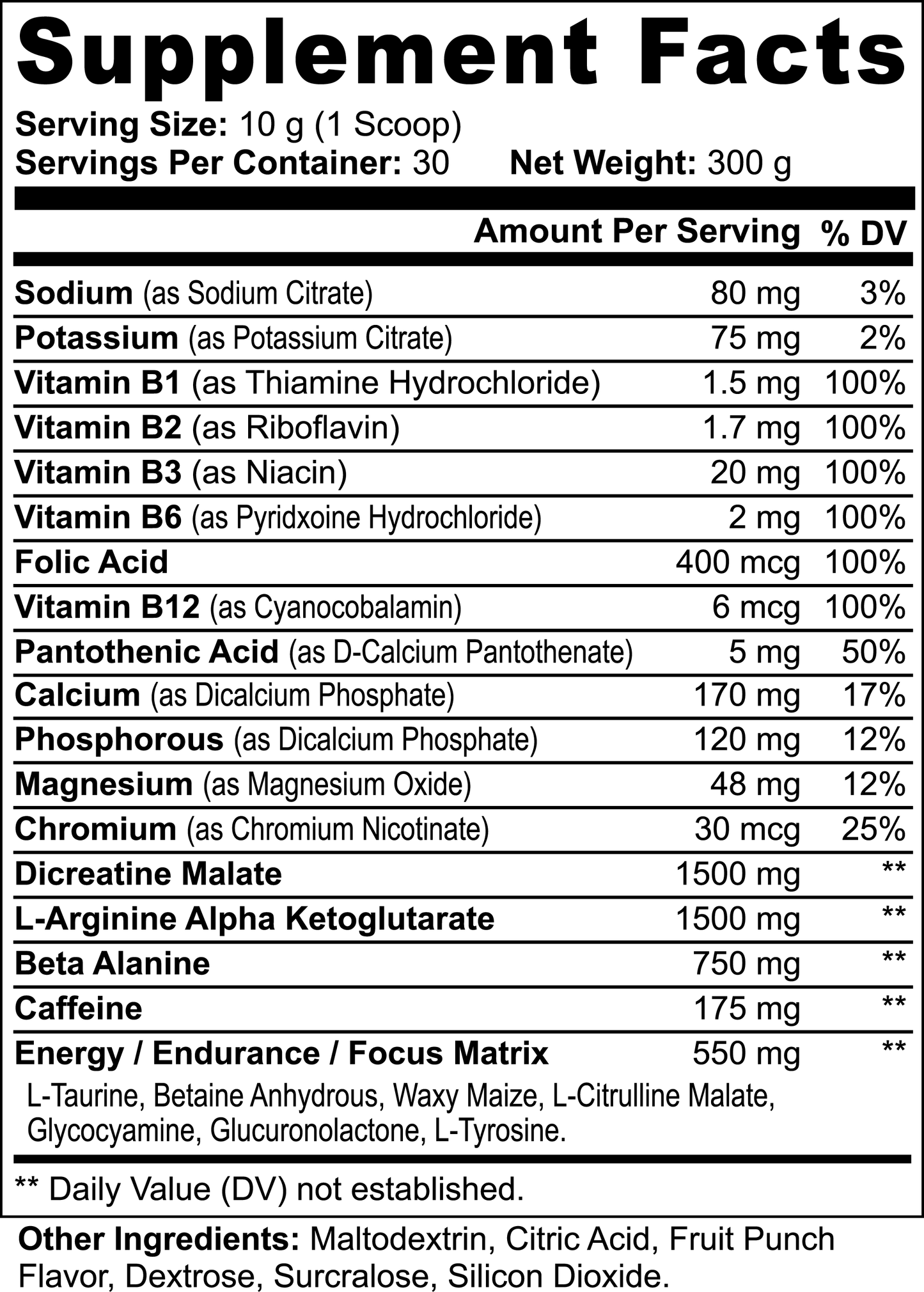 Bjorn's Pre-Workout - Fruit Punch